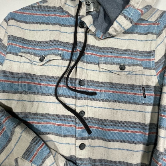 🧥 Billabong Men’s Striped Hooded Jacket – Size Small - Picture 3 of 10